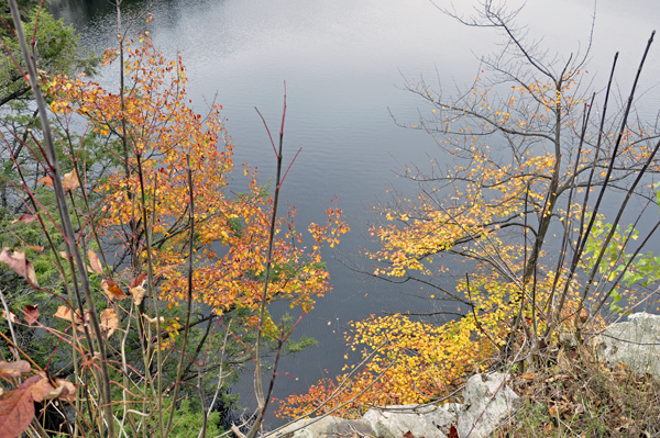 Fall foliage on Lake Minnewaska