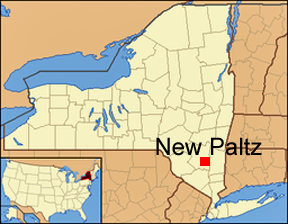 map of New York state showing location of New Paltz