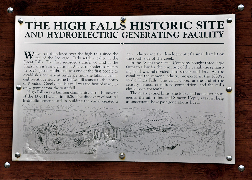 sign about the High Falls Historic Site