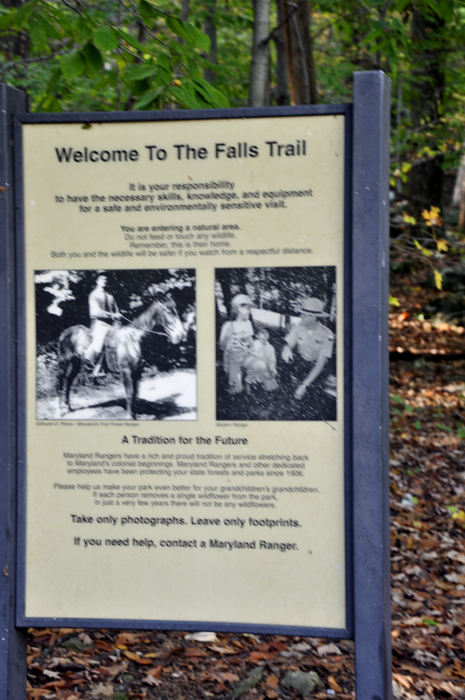 sign: welcome to the falls trail