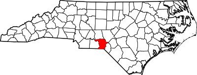 map of North Carolina showing location of Richmond County