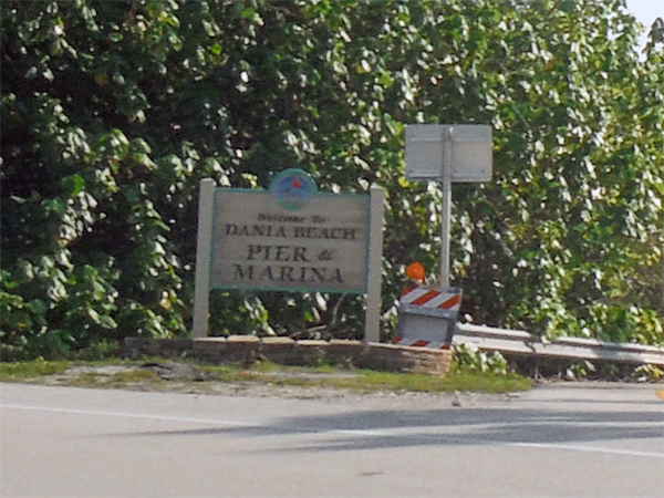 Dania Beach Pier and Marina sign