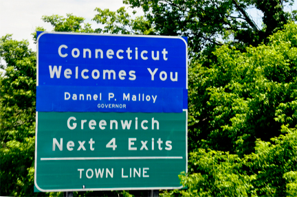 Connecticut welcome sign