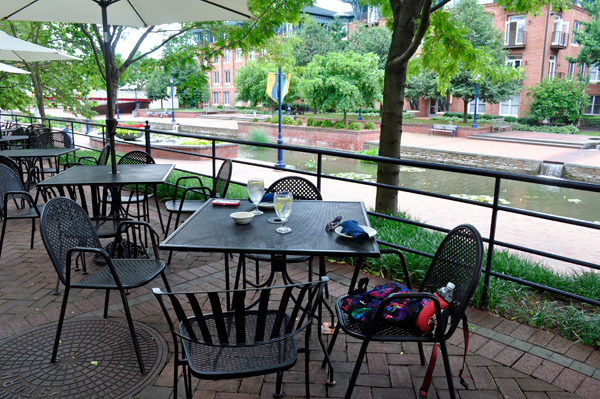 outdoor seating at OPA restaurant