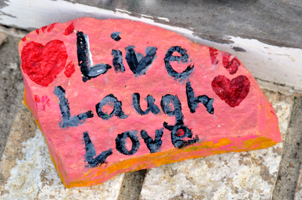 painted rock - Live Laugh Love