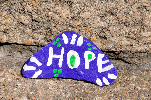 painted rock - Hope