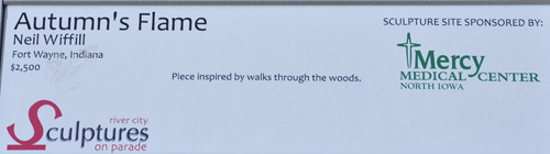 plaque for the Autumn Flame sculpture