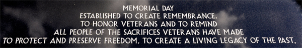sign about Memorial Day