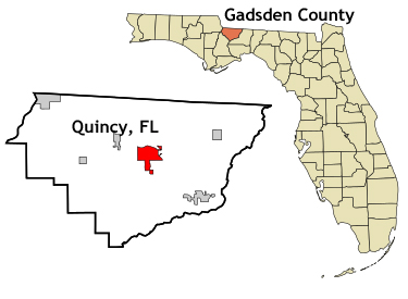 Florida map showing location of Quincy