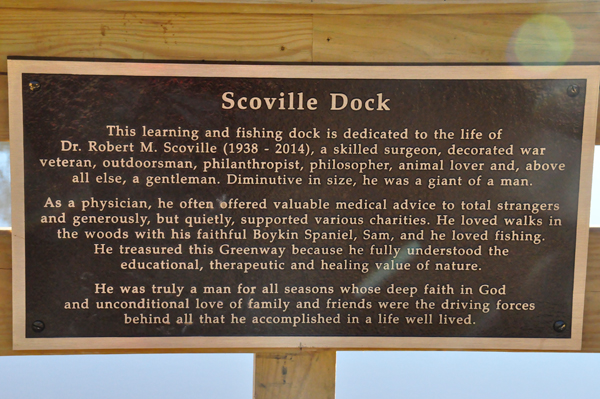 Scoville Dock informational sign