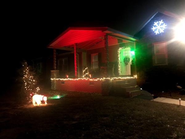 Christmas lights on a house