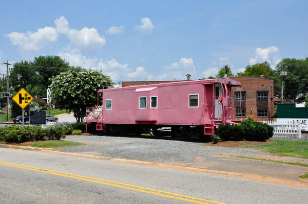 A pink caboose