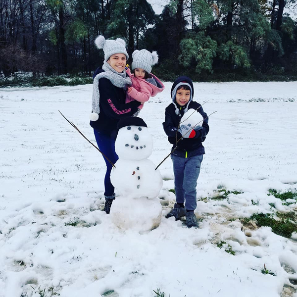 building a snowman