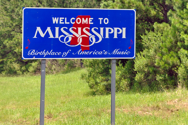 Mississippi welcome sign