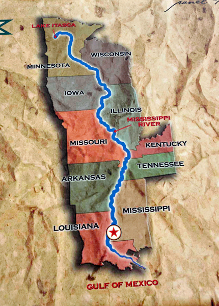 an exact scale model of the Lower Mississippi River