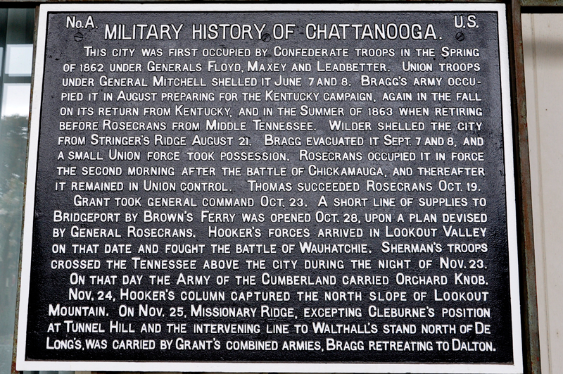 sign about military history of Chattanooga