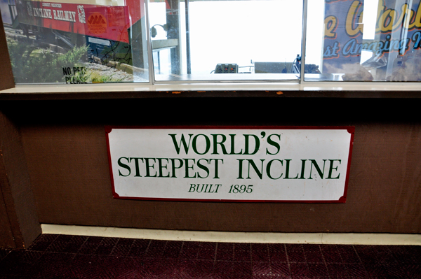 sign: World's steepest inclline