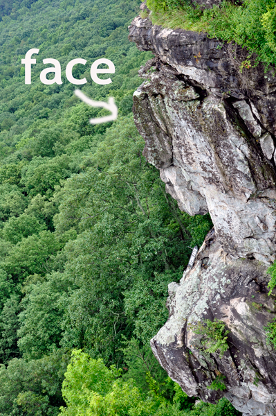 face profile in the cliff