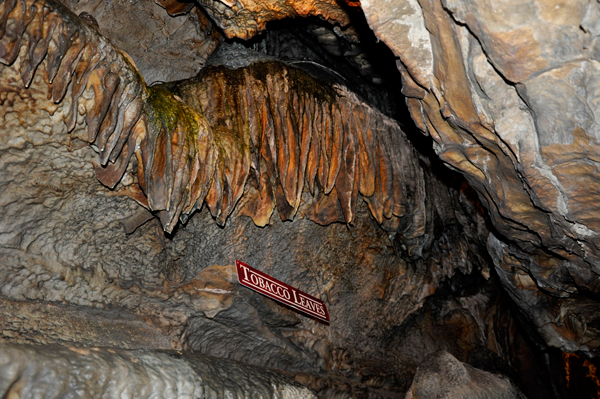 tobacco leaves formation inside Ruby Falls