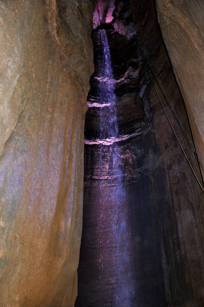 waterfall in the cave of Ruby Falls