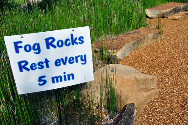 sign: Fog Rocks - rest every 5 minutes