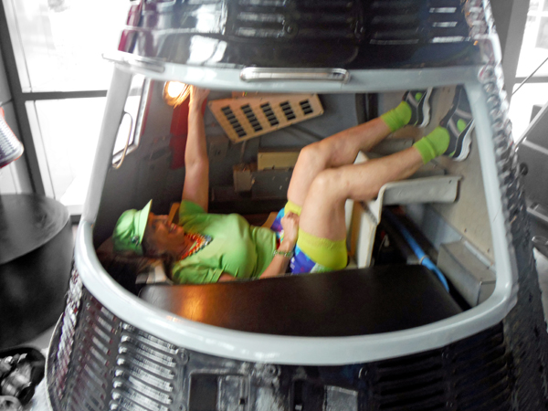 Karen Duquette in a space module