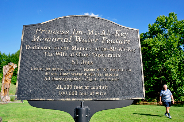 Sign about the memorial water feature