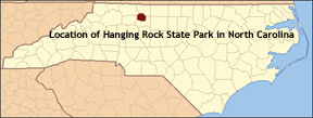 location of Hanging Rock State Park