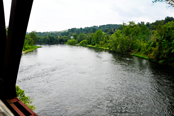 view of the James River from the bridge