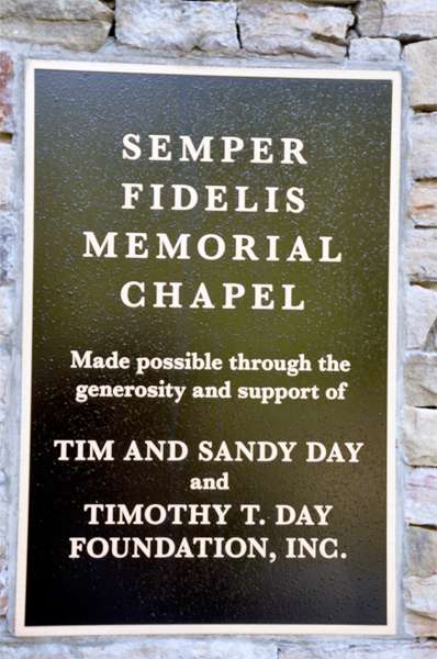 The Semper Fidelis Memorial Chapel plaque