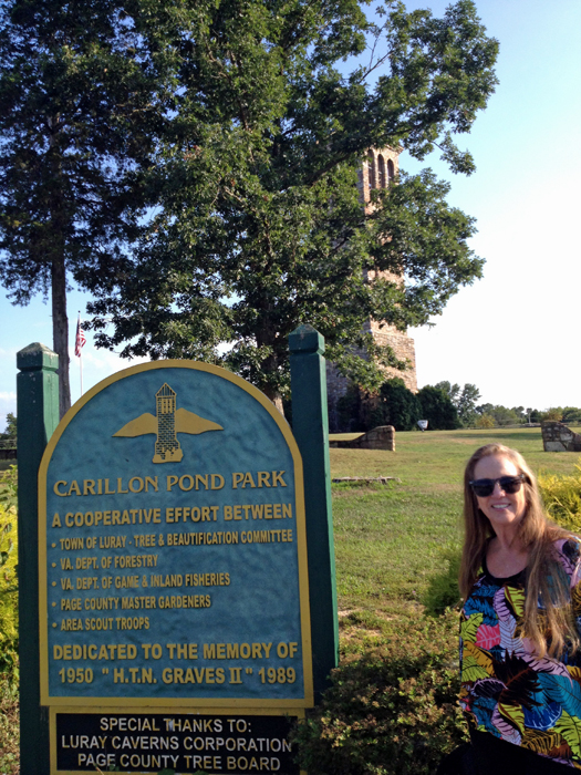 Karen Duquette at the Carillon Pond Park and Singing Tower