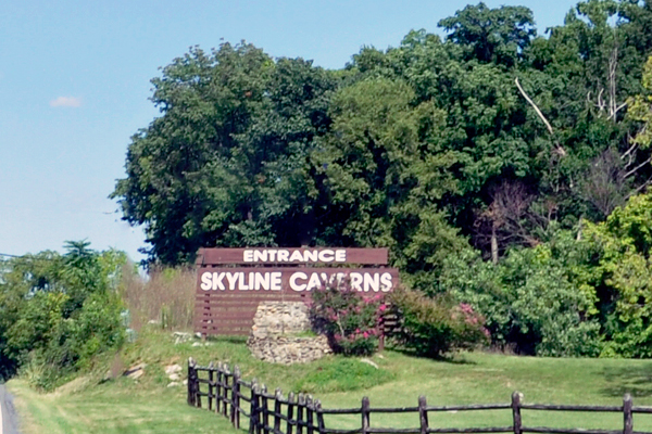 Skyline Caverns sign