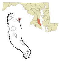 State of Maryland map showing location of North Beach