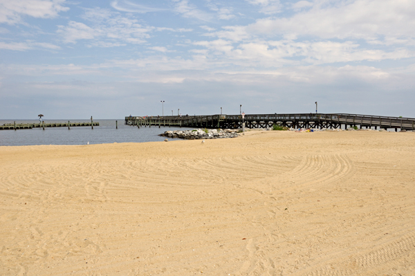 the beach and pier