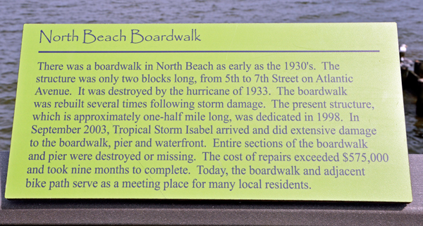 sign about North Beach Boardwalk