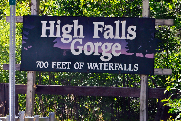 High Falls Gorge sign
