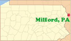 Pennsylvania map showing location of Milford