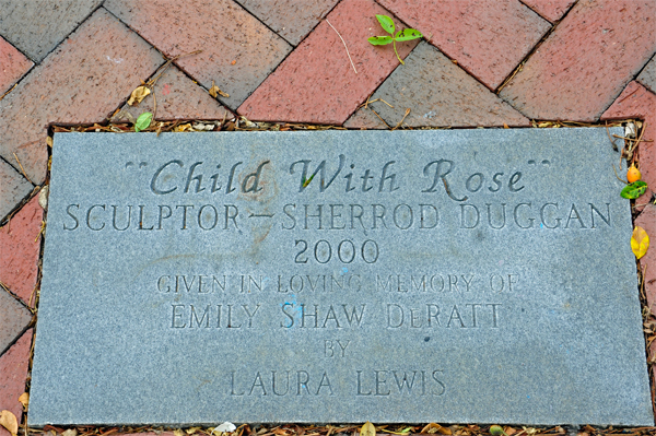 plaque for Child with Rose statue