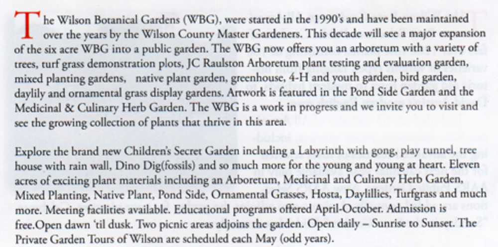 about Wilson Botanical Gardens