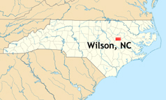 wilson nc carolina north map usa showing location
