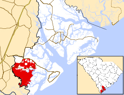 South Carolina map showing location of  Blufton