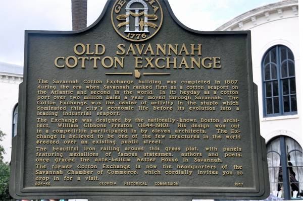 Old Savannah Cotton Exchange sign