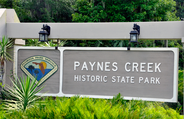 sign-Paynes Creek Historic State Park
