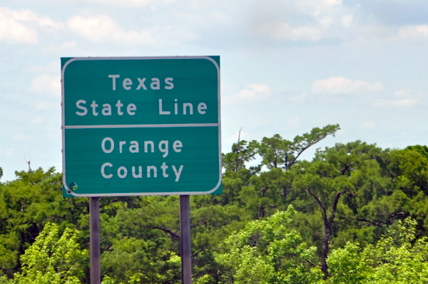 Texas State Line Sign