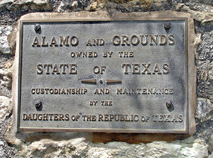 Alamo plaque
