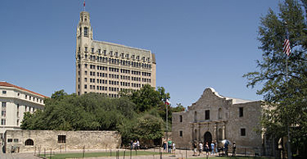 The Alamo and long barracks