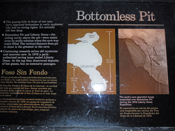 The Bottomless Pit sign