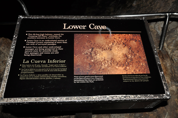 Lower cave sign