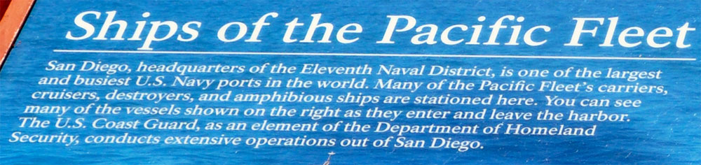 sign about ships of the Pacific Fleet