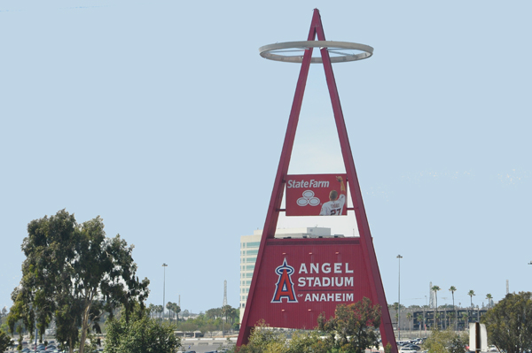 Angel Stadium sign in Anaheim